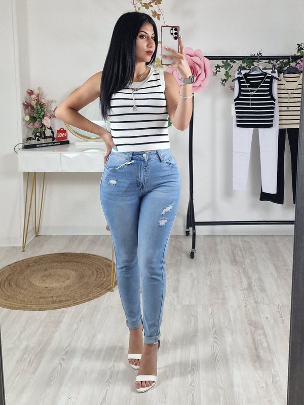 Jeans modello skinny push up - Jeans chiaro - Level Stores