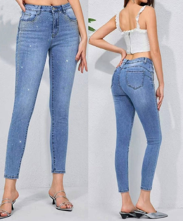 Jeans modello skinny Strass