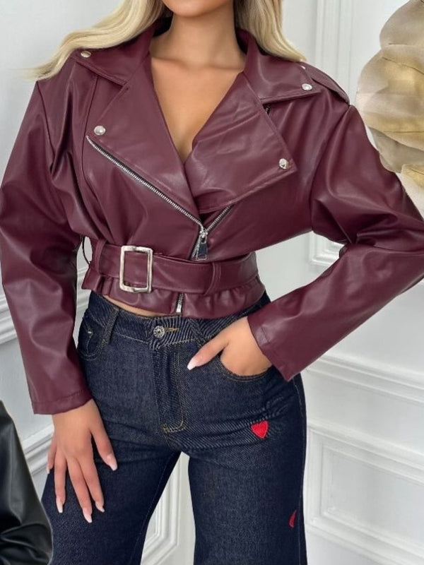 Giubbotto in ecopelle con zip