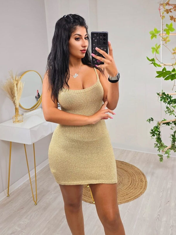 Abito effetto uncinetto traforato Lurex - Nero - Level Stores
