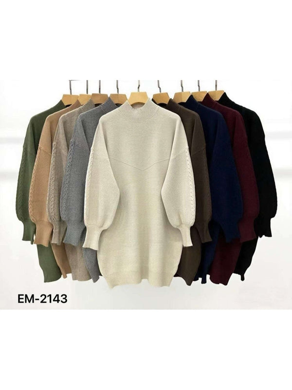 Abito in maglia a costine collo alto manica lunga elasticizzato morbido e caldotine collo alto manica lunga elasticizzato morbido e caldo Nero Level Stores