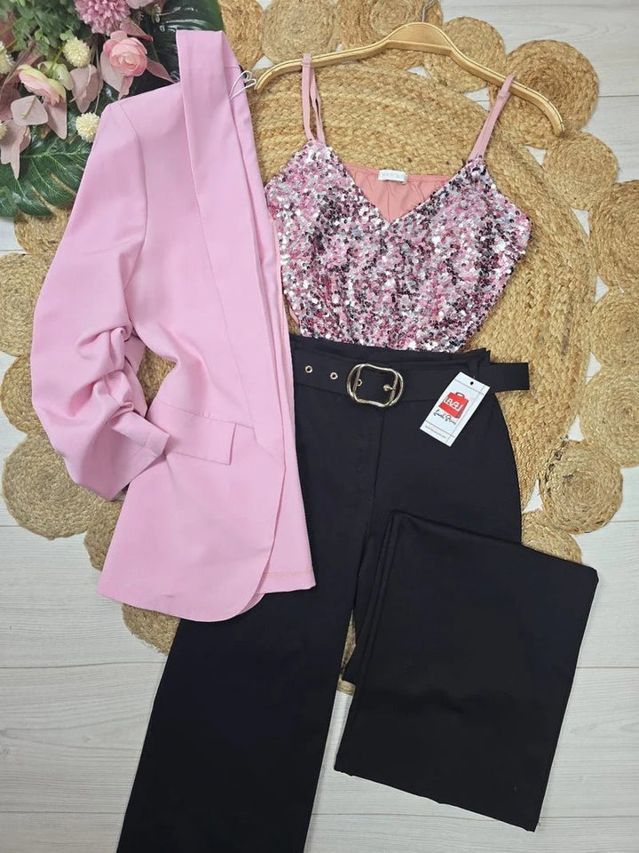 Blazer con fodera con manica tre quarti Spalle Morbida modello Zara - Rosa - Level Stores