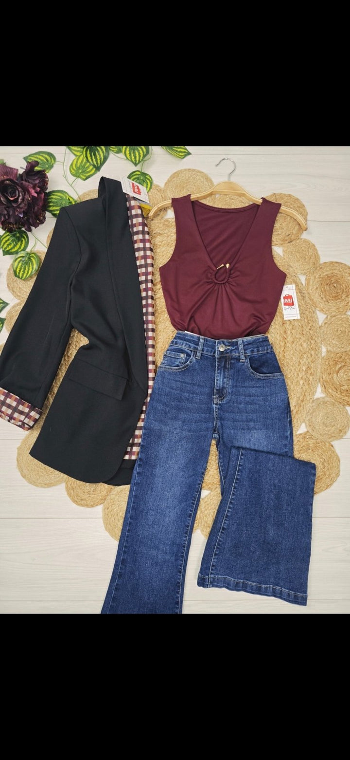 Blazer giacca con fodera manica lunga e tasche estetiche Nero Level Stores