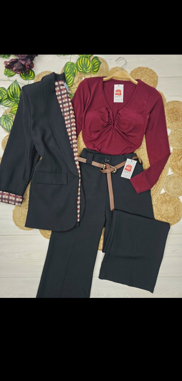 Blazer giacca con fodera manica lunga e tasche estetiche Nero Level Stores