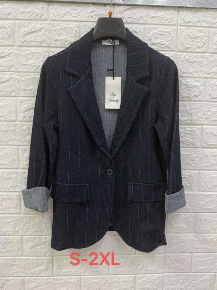 Blazer Giacca manica lunga con bottoni e tasche estetiche casual Grigio Level Stores
