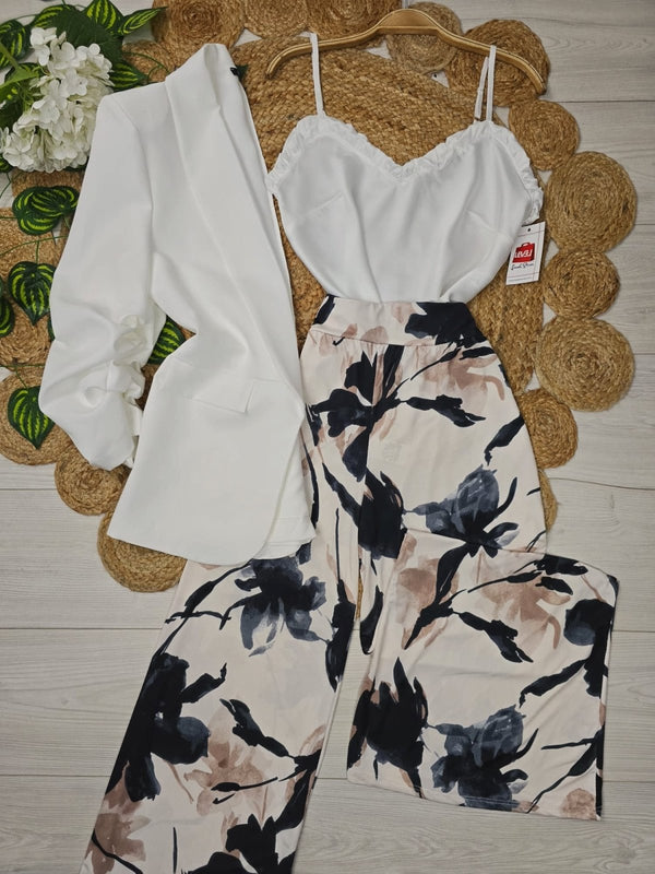 Blazer Giacca manica tre quarti modello Zara Sagomata spalline casual - Bianco - Level Stores