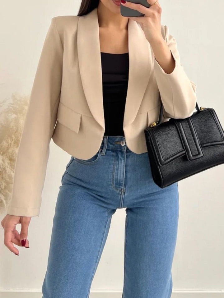 Blazer modello corta con spalle manica lunga - Nero - Level Stores