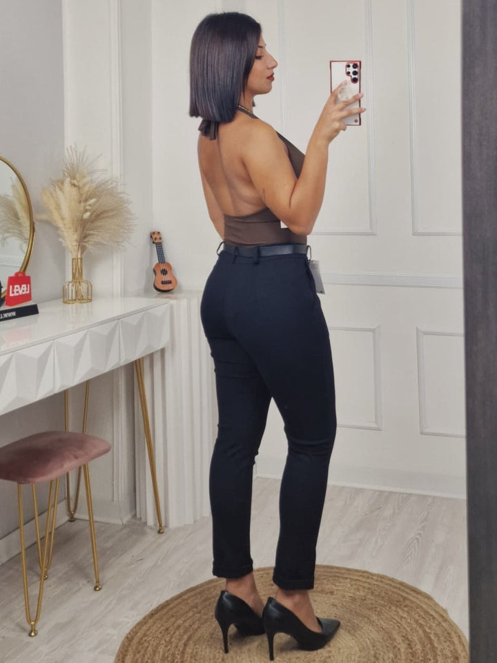 Body con coppe preformate aderente elasticizzato Nero Level Stores