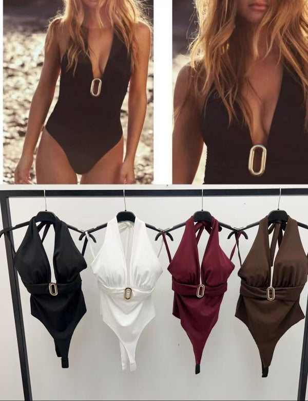 Body con coppe preformate aderente elasticizzato Nero Level Stores