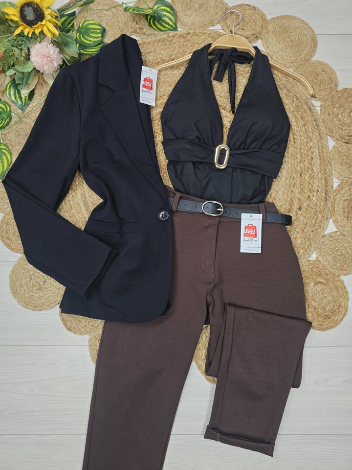 Body con coppe preformate aderente elasticizzato Nero Level Stores