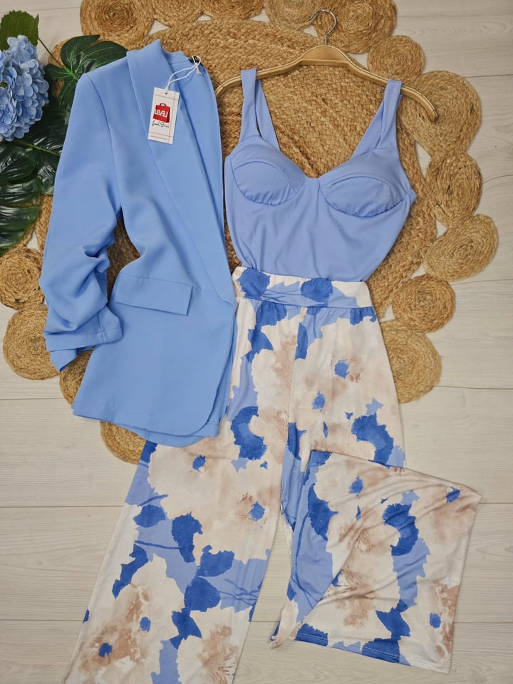 Body Donna in lycra con coppe scollo a cuore - Celeste - Level Stores