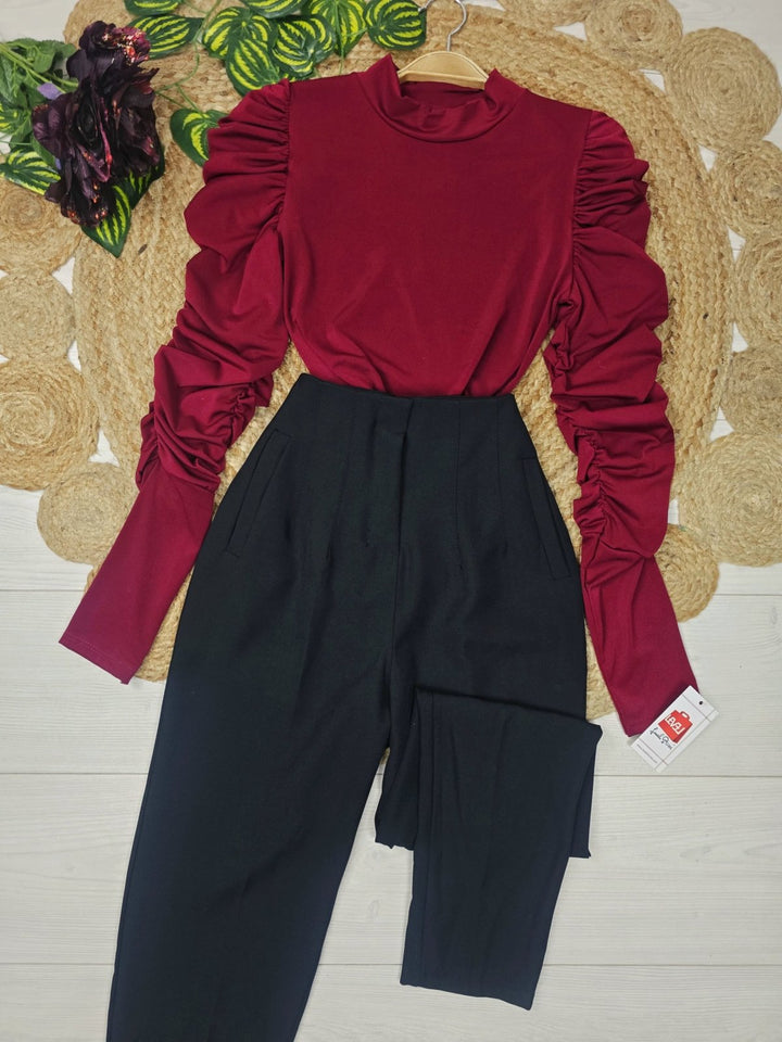 Body elasticizzato manica lunga aderente Bordo Level Stores