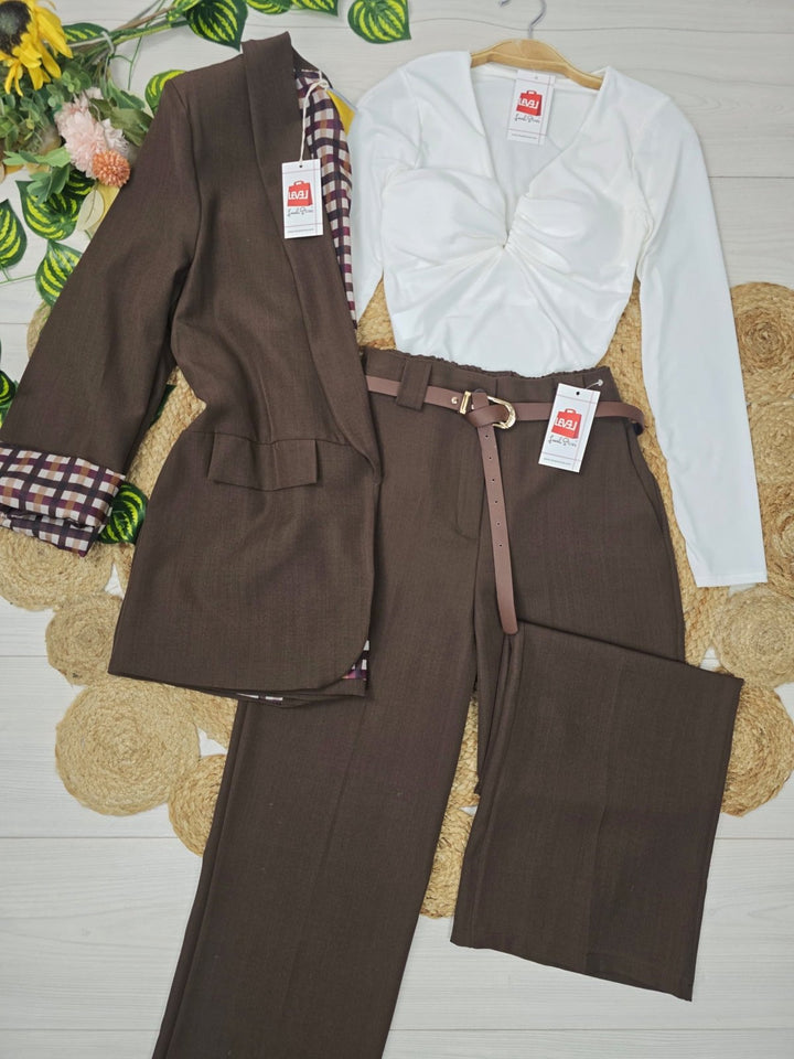 Body elasticizzato scollo a V Coppe preformate manica lunga aderente Casual Bianco Level Stores