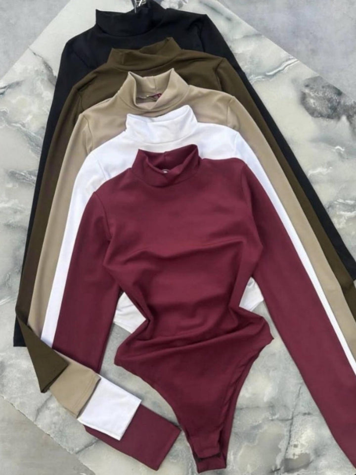 Body in lycra collo alto Aderente Elegante Nero Level Stores