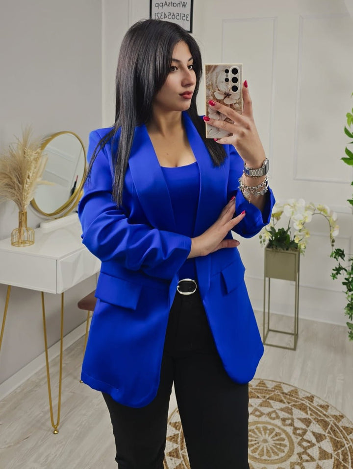 Body in lycra girocollo aderente - Celeste - Level Stores