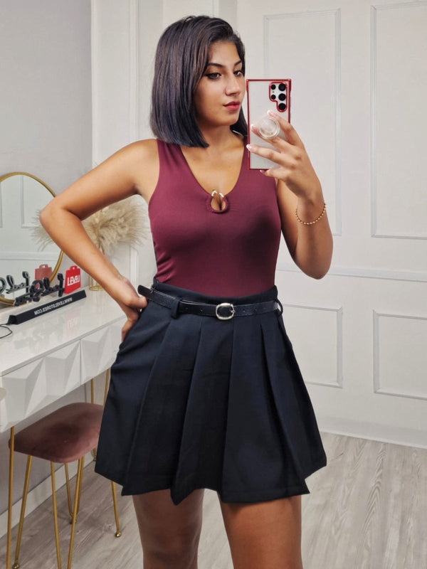 body in lycra scollo a v aderente elasticizzato Bordo Level Stores