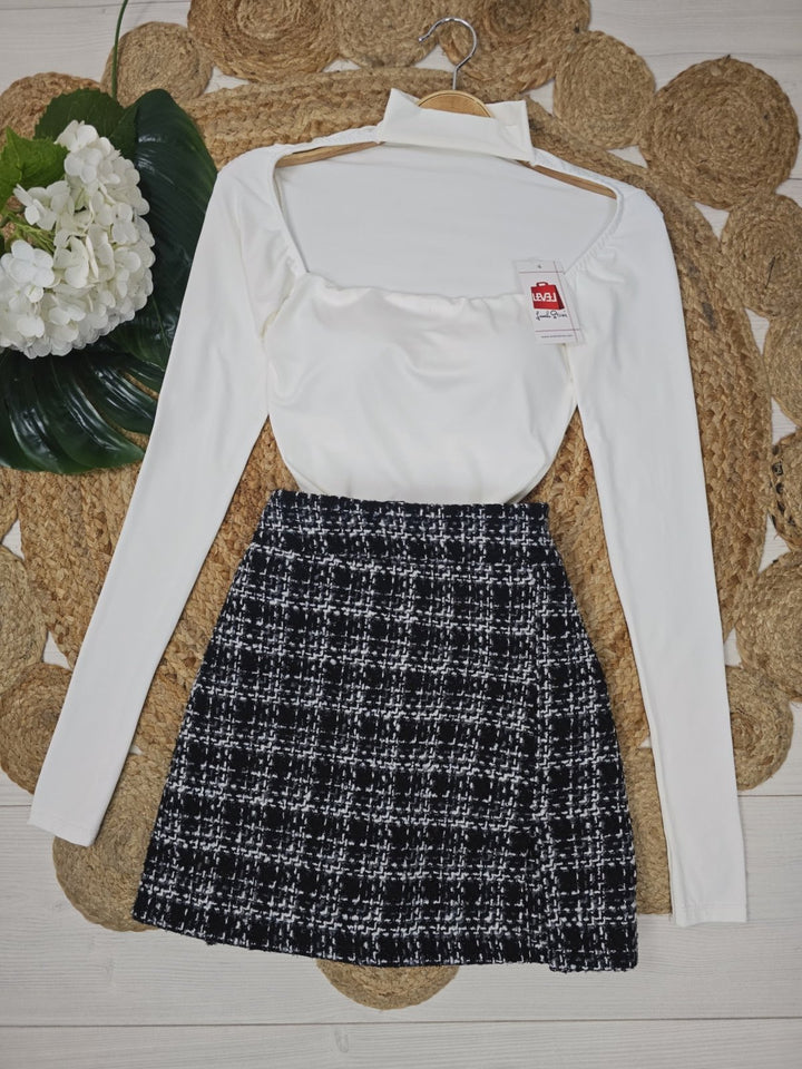 Body in lycra scollo quadrato con coppe preformate aderente elasticizzato Bordo Level Stores