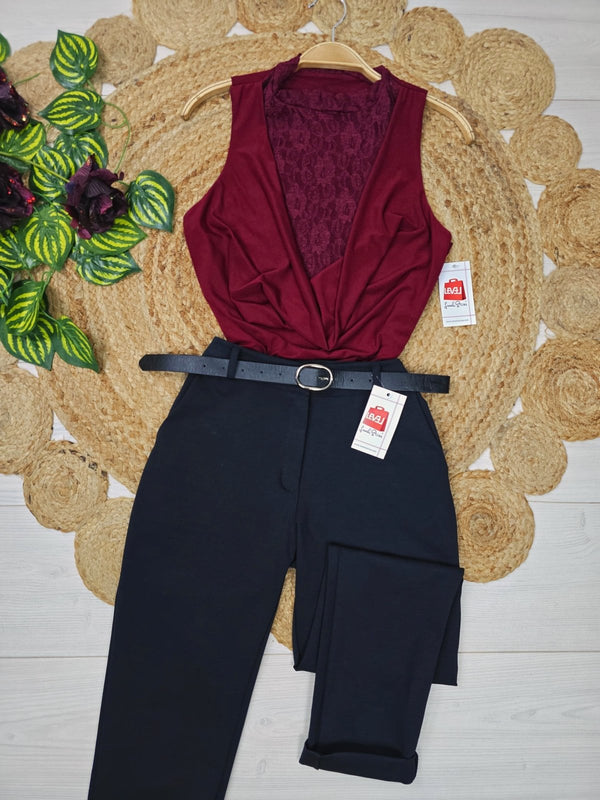 body in pizzo aderente elasticizzato Bordo Level Stores
