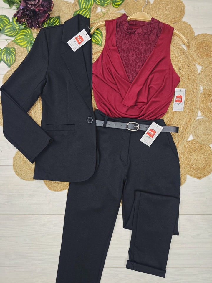 body in pizzo aderente elasticizzato Nero Level Stores