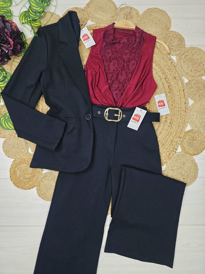 body in pizzo aderente elasticizzato Nero Level Stores
