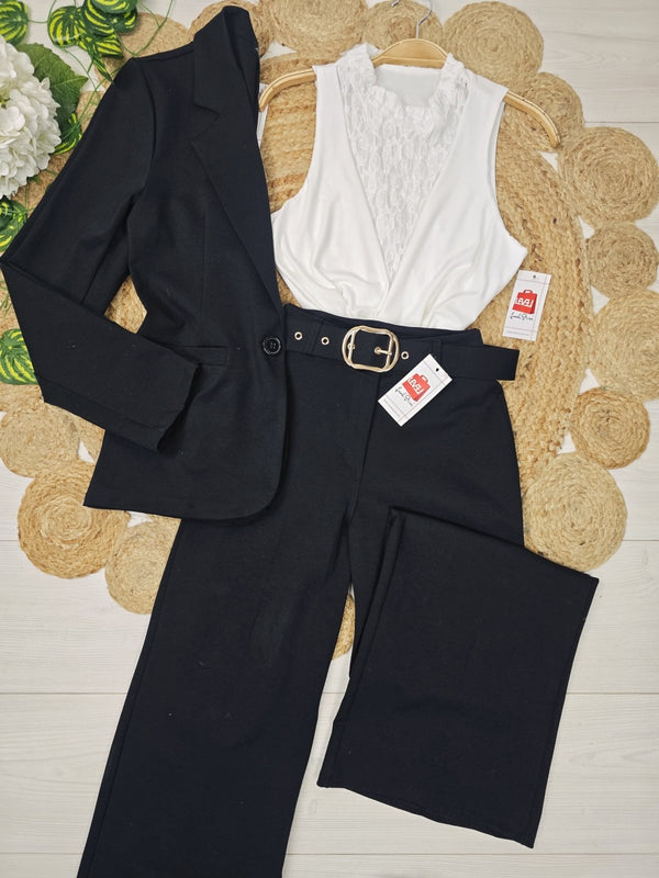 body in pizzo aderente elasticizzato Nero Level Stores