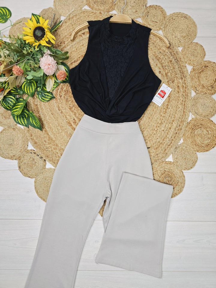 body in pizzo aderente elasticizzato Nero Level Stores
