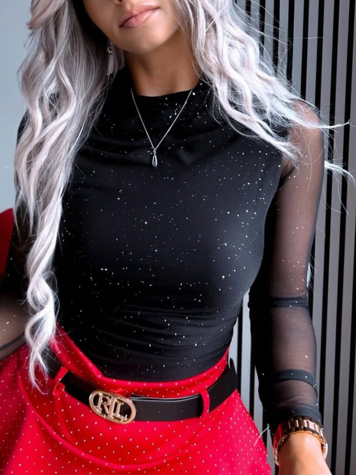 Body in tulle in lurex elegante elasticizzate Bianco Level Stores