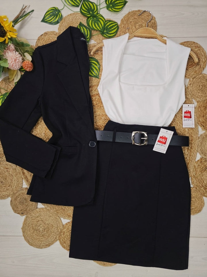 Body Scollo quadrato elasticizzato Aderente Marrone Level Stores