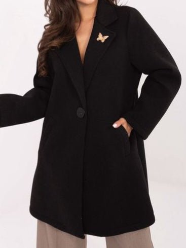 Cappotto in panno caratterizzato da chiusura bottone&nbsp; morbido e caldo Nero Level Stores