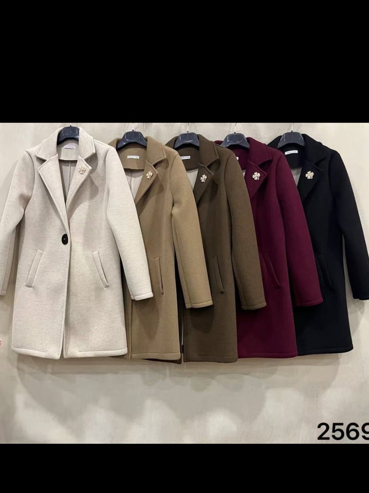 Cappotto in panno caratterizzato da chiusura bottone&nbsp; morbido e caldo Marrone Level Stores