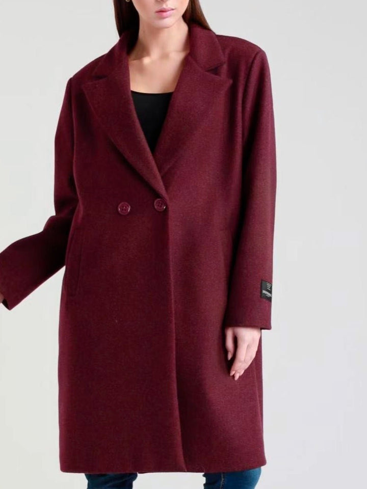 Cappotto in panno con bottone morbido e caldo Bordo Level Stores