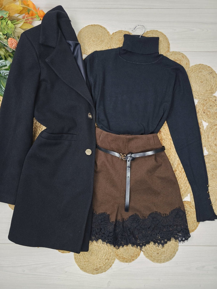 Cappotto in panno con doppio bottone e tasche laterali Grigio Level Stores