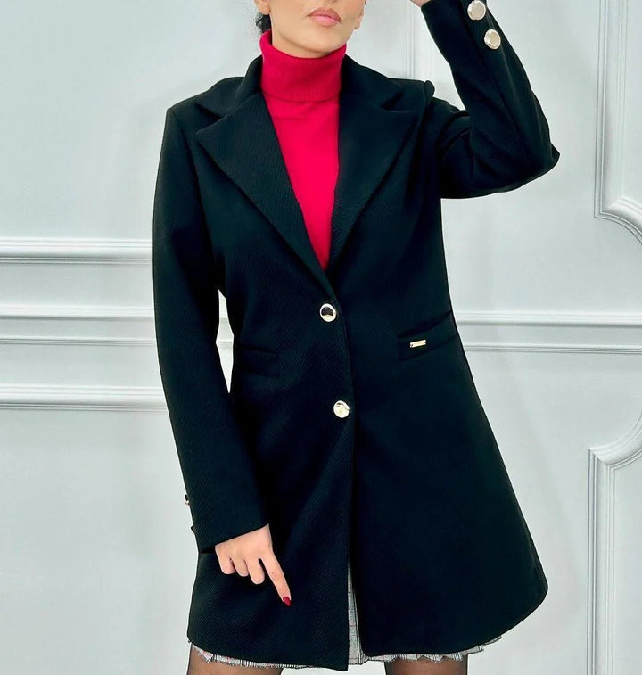 Cappotto in panno con doppio bottone e tasche laterali Grigio Level Stores