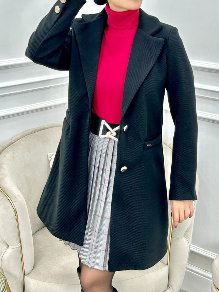 Cappotto in panno con doppio bottone e tasche laterali Grigio Level Stores