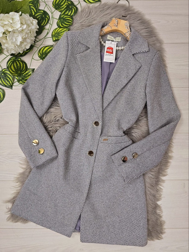 Cappotto in panno con doppio bottone e tasche laterali Marrone Level Stores