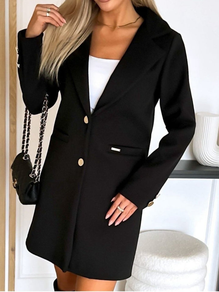 Cappotto in panno con doppio bottone e tasche laterali Nero Level Stores