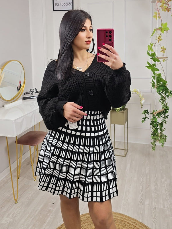 Cardigan in maglia con bottoni Nero Level Stores