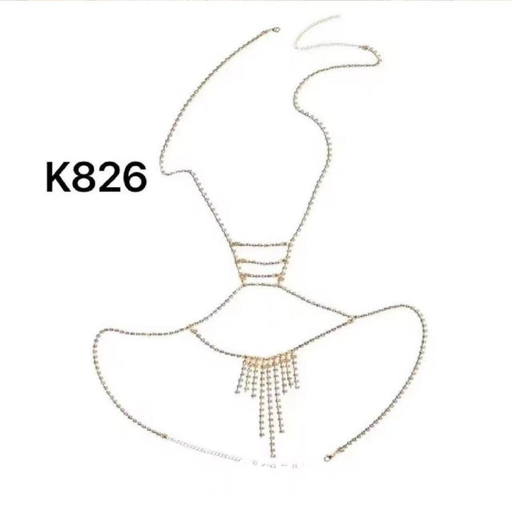 Catena del corpo per donna per pancia per vita sexy per bikini spiaggia Strass - Argento - Level Stores