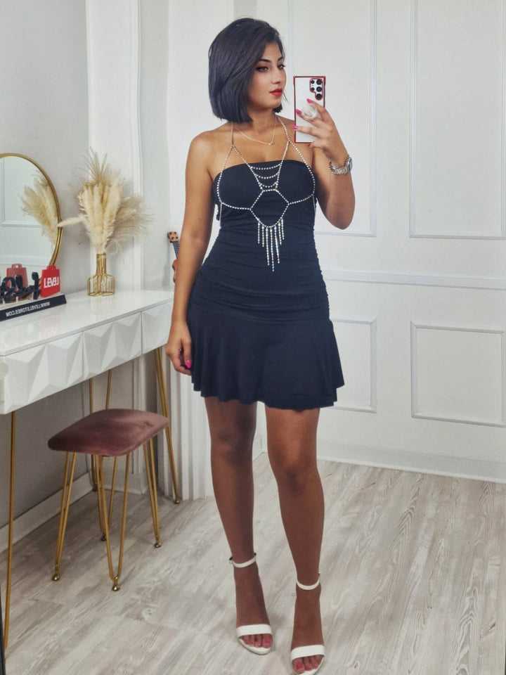 Catena del corpo per donna per pancia per vita sexy per bikini spiaggia Strass Argento Level Stores