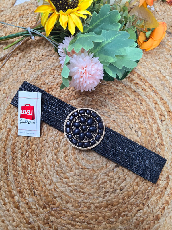 Cintura con fascia elastica Nero - Nero - Level Stores