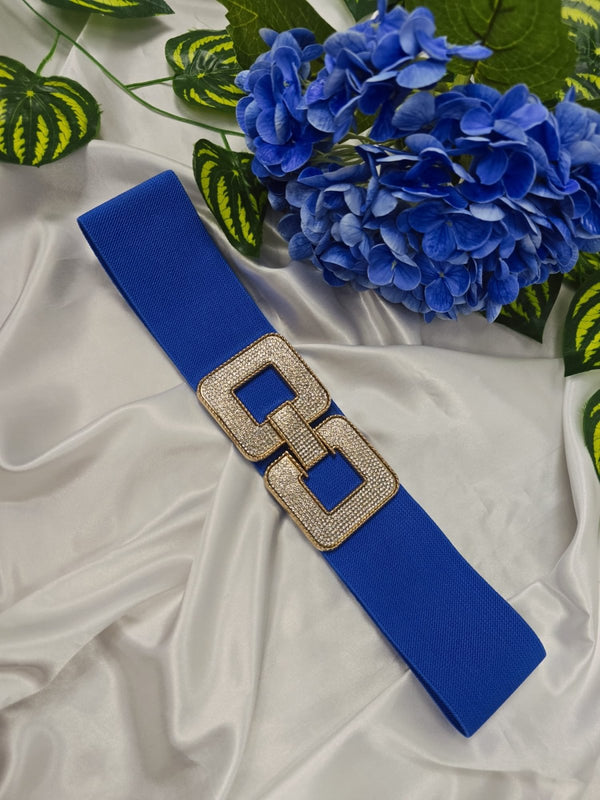 Cintura con fascia elastica Strass Blu elettrico - Blu elettrico - Level Stores