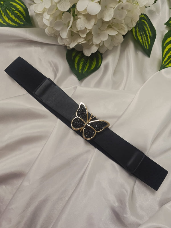 Cintura con fascia elastica Strass Nero - Nero - Level Stores