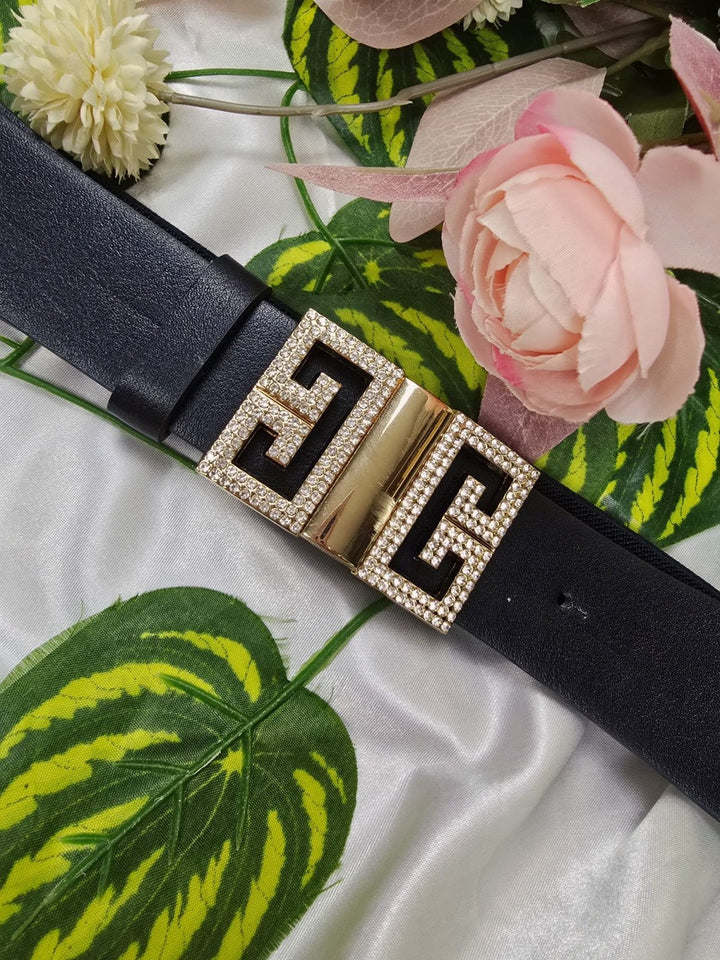 Cintura con fascia elastica Strass Nero Nero Level Stores
