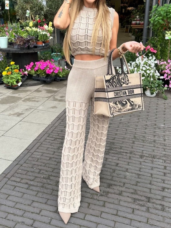 Completo traforato con top e pantalone - Nero - Level Stores