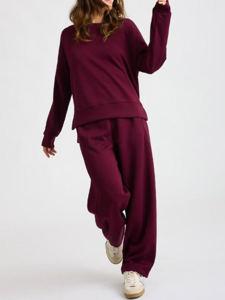 Completo tuta formato da felpa e pantaloni con elastico in vita modello palazzo Bordo Level Stores