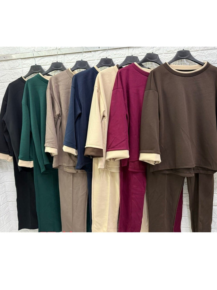 Completo tuta formato da felpa e pantaloni con elastico in vita morbido Nero Level Stores