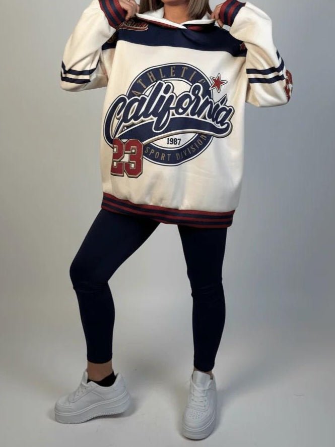 Completo tuta formato da felpa felpato con cappuccio e leggins in lycra elasticizzato Nero Level Stores