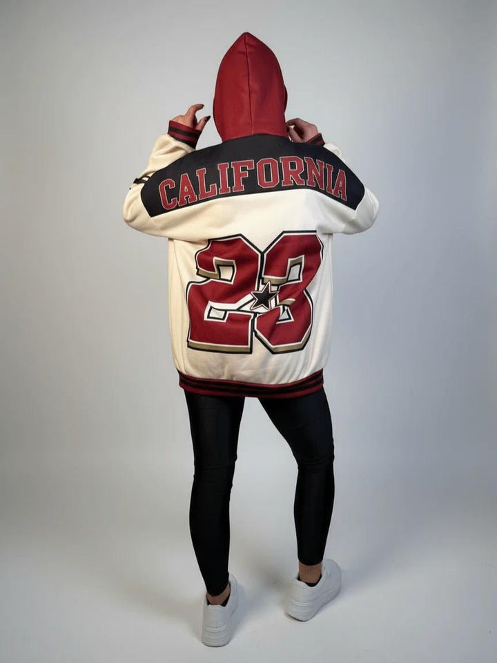 Completo tuta formato da felpa felpato con cappuccio e leggins in lycra elasticizzato Marrone Level Stores