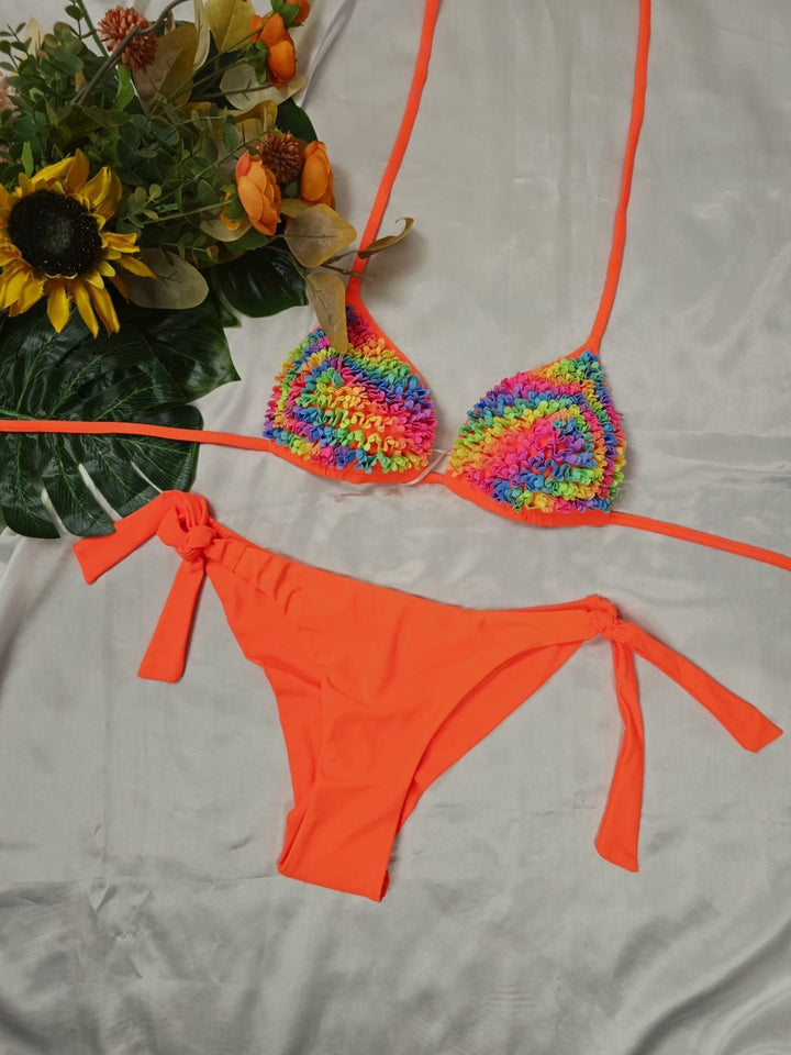 Costume da bagno con fantasia multicolor - Arancione - Level Stores