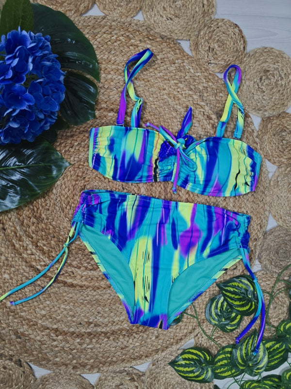 Costume da bagno con fantasia multicolor - Blu - Level Stores
